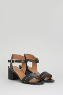Women's Heeled Sandals with Stud Detail | Derimod Women's Heeled Sandals with Stud Detail | Derimod