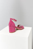 Suede Ankle Strap Women's Leather Heeled Sandals | Derimod Suede Ankle Strap Women's Leather Heeled Sandals | Derimod