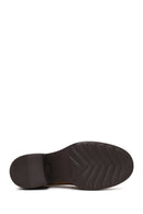 Woman Tan Chunky-Heel Suede Loafer | Derimod Woman Tan Chunky-Heel Suede Loafer | Derimod
