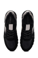 Kadın Siyah Süet Deri Detaylı Sneaker | Derimod Kadın Siyah Süet Deri Detaylı Sneaker | Derimod