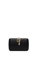 Woman Black Accessory-Detail Long Chain-Strap Mini Evening Clutch Bag | Derimod Woman Black Accessory-Detail Long Chain-Strap Mini Evening Clutch Bag | Derimod