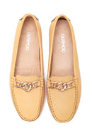 Women's Beige Leather Loafer | Derimod Women's Beige Leather Loafer | Derimod