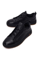 Erkek Siyah Bağcıklı Deri Sneaker | Derimod Erkek Siyah Bağcıklı Deri Sneaker | Derimod