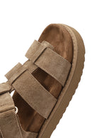 Women's Brown Thick Soled Suede Leather Sandals | Derimod Women's Brown Thick Soled Suede Leather Sandals | Derimod