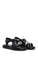 Women's Black Leather Comfort Sandals | Derimod Women's Black Leather Comfort Sandals | Derimod