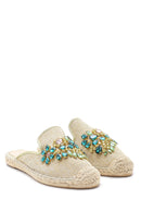Women's Stone Embroidered Slippers | Derimod Women's Stone Embroidered Slippers | Derimod