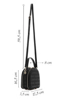 Women's Black Long Strap Printed Mini Handbag | Derimod Women's Black Long Strap Printed Mini Handbag | Derimod