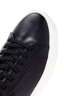 Erkek Siyah Bağcıklı Deri Sneaker | Derimod Erkek Siyah Bağcıklı Deri Sneaker | Derimod