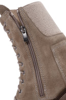 Women's Beige Suede Leather Boots | Derimod Women's Beige Suede Leather Boots | Derimod