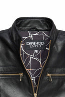Derek Women's Black Short Leather Jacket | Derimod Derek Women's Black Short Leather Jacket | Derimod