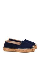 Women's Navy Blue Straw Sole Espadrille | Derimod Women's Navy Blue Straw Sole Espadrille | Derimod