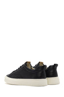 Erkek Siyah Bağcıklı Deri Sneaker | Derimod Erkek Siyah Bağcıklı Deri Sneaker | Derimod