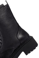 Women's Black Zippered Leather Boots | Derimod Women's Black Zippered Leather Boots | Derimod