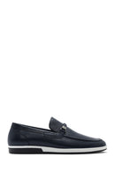 Men's Navy Blue Leather Casual Loafer | Derimod Men's Navy Blue Leather Casual Loafer | Derimod
