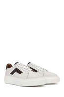 Men's White Lace-up Thick-Sole Leather Sneaker | Derimod Men's White Lace-up Thick-Sole Leather Sneaker | Derimod