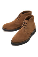 Men's Tan Suede Leather Flat Boots | Derimod Men's Tan Suede Leather Flat Boots | Derimod