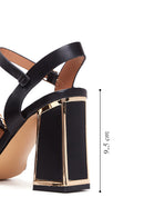 Women's Black Thick Heeled Sandals | Derimod Women's Black Thick Heeled Sandals | Derimod