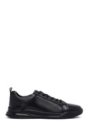 Erkek Siyah Bağcıklı Deri Casual Sneaker | Derimod Erkek Siyah Bağcıklı Deri Casual Sneaker | Derimod
