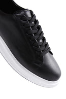 Erkek Siyah Bağcıklı Deri Sneaker | Derimod Erkek Siyah Bağcıklı Deri Sneaker | Derimod