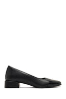 Women's Black Short Thick Heeled Leather Shoes | Derimod Women's Black Short Thick Heeled Leather Shoes | Derimod