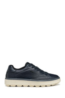 Geox Men Navy U Spherica Ecub-1.1 B Abx Lace-up Leather Sneaker | Derimod Geox Men Navy U Spherica Ecub-1.1 B Abx Lace-up Leather Sneaker | Derimod