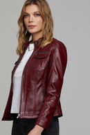 Celia Women's Leather Jacket | Derimod Celia Women's Leather Jacket | Derimod
