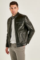 Alanzo Men's Leather Jacket | Derimod Alanzo Men's Leather Jacket | Derimod