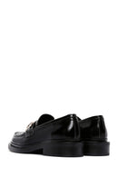 Kadın Siyah Zincir Detaylı Deri Maskülen Loafer | Derimod Kadın Siyah Zincir Detaylı Deri Maskülen Loafer | Derimod