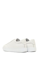 Men's White Lace-Up Thick-Soled Leather Sneaker | Derimod Men's White Lace-Up Thick-Soled Leather Sneaker | Derimod