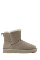 Women's Mink Fur Detailed Suede Leather Boots | Derimod Women's Mink Fur Detailed Suede Leather Boots | Derimod