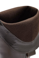Women's Brown Chunky Heel Leather Cowboy Boots | Derimod Women's Brown Chunky Heel Leather Cowboy Boots | Derimod