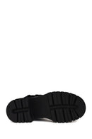 Woman Black Zip Closure Chunky-heeled Leather Boots | Derimod Woman Black Zip Closure Chunky-heeled Leather Boots | Derimod