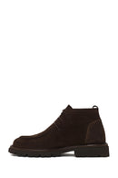 Male Brown Lace-up Thick-soled Suede Boots | Derimod Male Brown Lace-up Thick-soled Suede Boots | Derimod