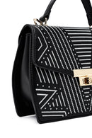 Women's Black Printed Long Shoulder Bag | Derimod Women's Black Printed Long Shoulder Bag | Derimod