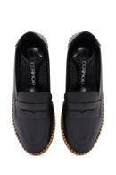 Women's Black Leather Comfort Loafer | Derimod Women's Black Leather Comfort Loafer | Derimod