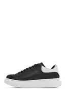 Erkek Siyah Bağcıklı Kalın Tabanlı Deri Sneaker | Derimod Erkek Siyah Bağcıklı Kalın Tabanlı Deri Sneaker | Derimod