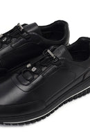 Men's Black Lace-Up Thick-Soled Leather Casual Sneaker | Derimod Men's Black Lace-Up Thick-Soled Leather Casual Sneaker | Derimod