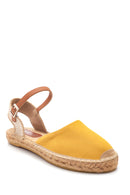 Kadın Sarı Hasır Taban Espadril Sandalet | Derimod Kadın Sarı Hasır Taban Espadril Sandalet | Derimod