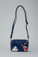 Printed Blue Women's Crossbody Bag | Derimod Printed Blue Women's Crossbody Bag | Derimod