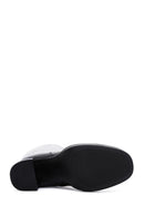 Women's Black Thick Heeled Zippered Leather Boots | Derimod Women's Black Thick Heeled Zippered Leather Boots | Derimod