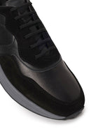 Male Black Lace-up Suede Leather Sneaker | Derimod Male Black Lace-up Suede Leather Sneaker | Derimod