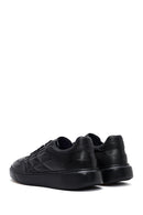 Men's Black Lace-Up Thick-Soled Printed Leather Sneakers | Derimod Men's Black Lace-Up Thick-Soled Printed Leather Sneakers | Derimod