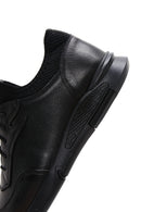 Erkek Siyah Bağcıklı Deri Casual Sneaker | Derimod Erkek Siyah Bağcıklı Deri Casual Sneaker | Derimod