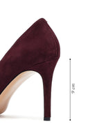 Woman Burgundy Thin-Heeled Suede Stiletto | Derimod Woman Burgundy Thin-Heeled Suede Stiletto | Derimod