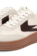Kadın Bej Bağcıklı Kalın Tabanlı Sneaker | Derimod Kadın Bej Bağcıklı Kalın Tabanlı Sneaker | Derimod