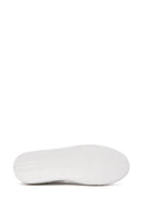 Men's White Lace-up Thick-Sole Leather Sneaker | Derimod Men's White Lace-up Thick-Sole Leather Sneaker | Derimod