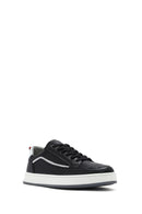 Men's Black Lace-up Leather Sneaker | Derimod Men's Black Lace-up Leather Sneaker | Derimod