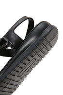 Kadın Siyah Deri Comfort Sandalet | Derimod Kadın Siyah Deri Comfort Sandalet | Derimod