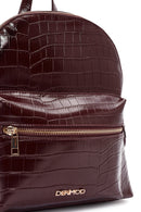 Women's Claret Red Patterned Backpack | Derimod Women's Claret Red Patterned Backpack | Derimod