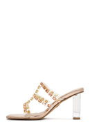 Women's Pink Transparent Thick Heeled Slippers | Derimod Women's Pink Transparent Thick Heeled Slippers | Derimod
